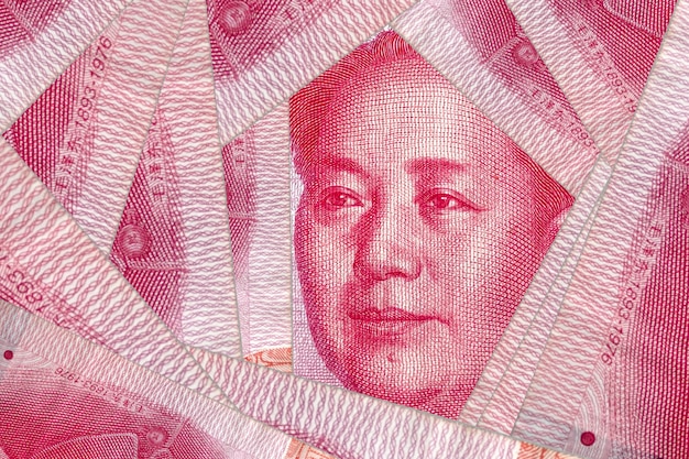 La faccia di Mao Tse Tung sulla banconota China Yuan