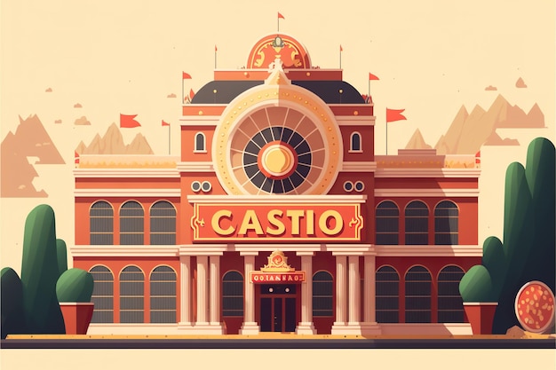 La facciata dell'illustrazione piana della costruzione del casinò