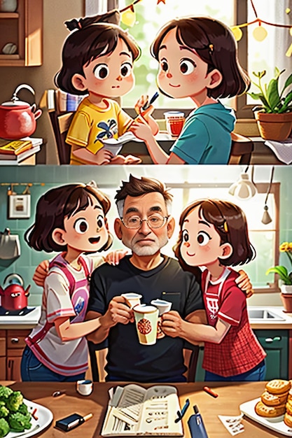 la famiglia scatta foto insieme immagine calda ti amo sfondo sfondo illustrazione