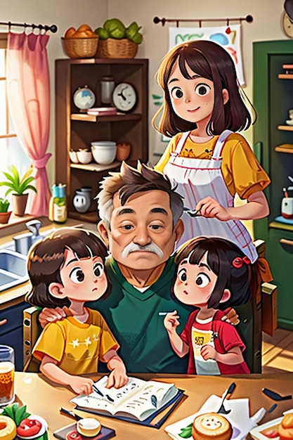 la famiglia scatta foto insieme immagine calda ti amo sfondo sfondo illustrazione