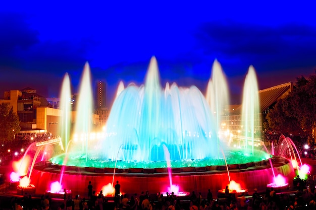 La famosa Fontana di Montjuic a Barcelona.Spain.