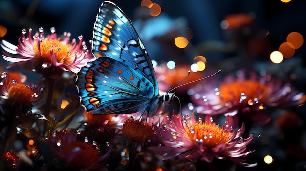 la farfalla danza tra i fiori
