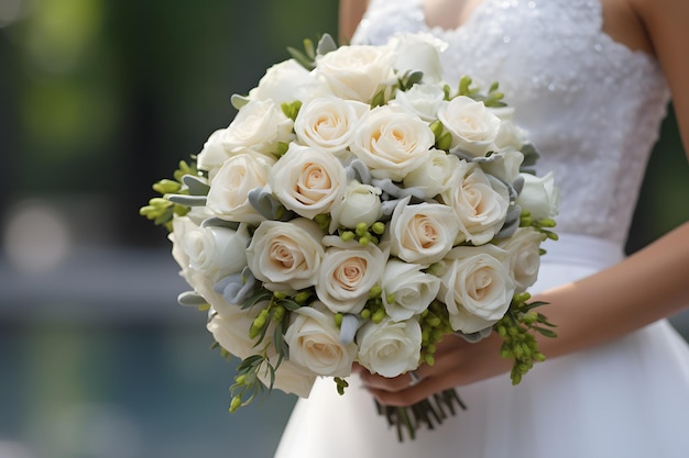 La felicità della sposa in fiore Rosse bianche Bouquet di nozze