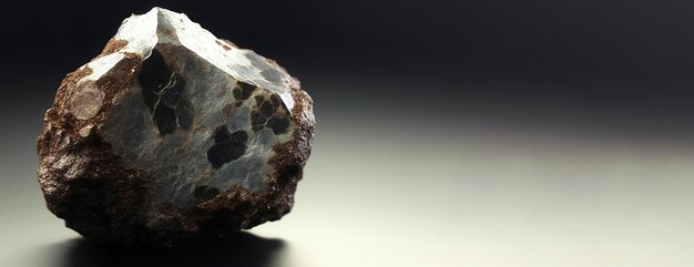 La ferronigerite è una pietra naturale preziosa rara su uno sfondo nero generato dall'AI.