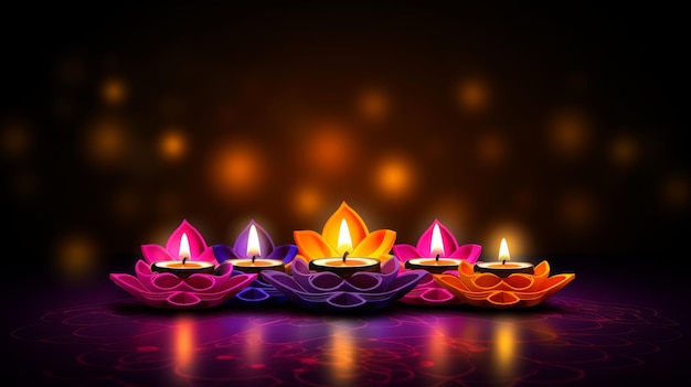 La festa di Diwali con colori vivaci