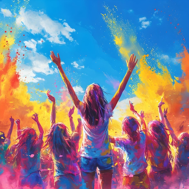 La festa di Holi dei colori