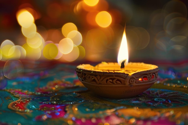 La festa indiana di Diwali celebrata con lampade di Diwali