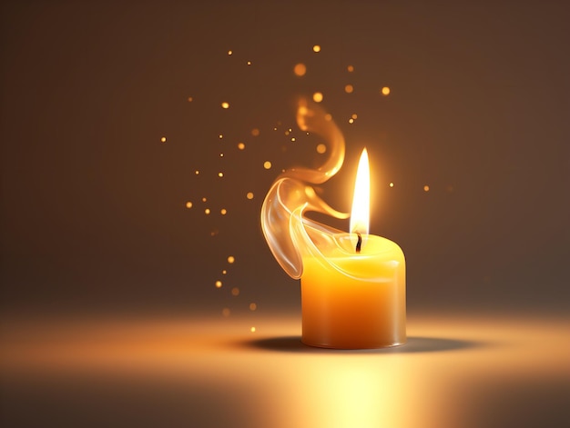La fiamma della candela lampeggia la luce della speranza isolata su uno sfondo bianco generata dall'AI