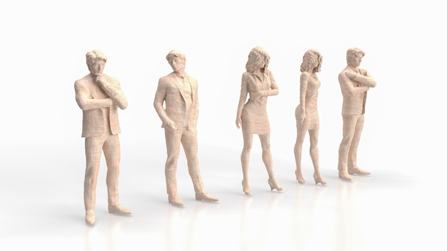 La figura uomo d'affari per il concetto di squadra rendering 3D