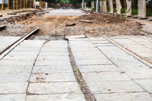 La fine della strada del tram smontata