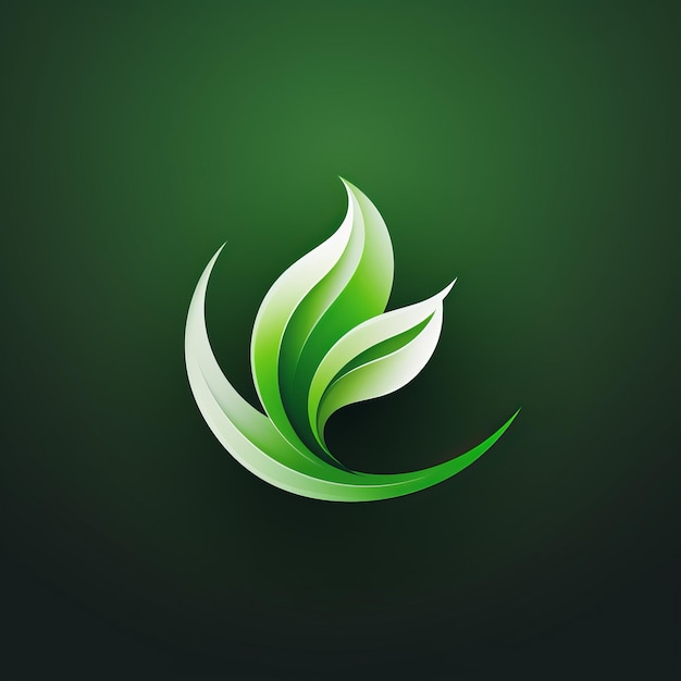 La foglia verde un'icona ad alta definizione per il logo della nostra azienda digitale