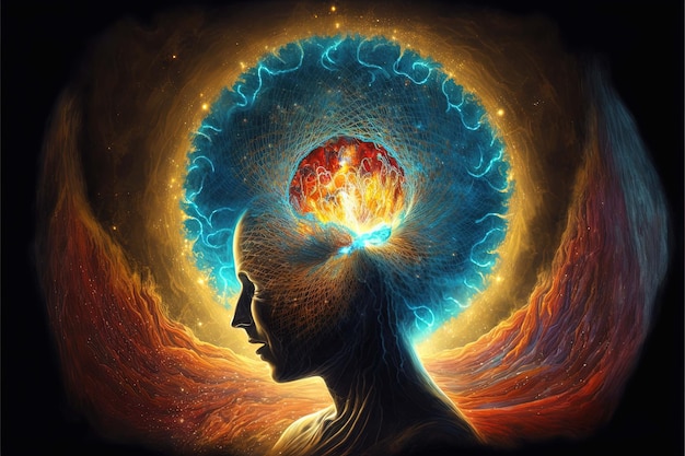 La Fonte della Coscienza energia dell'universo forza vitale prana la mente di Dio e la spiritualità generativa AI