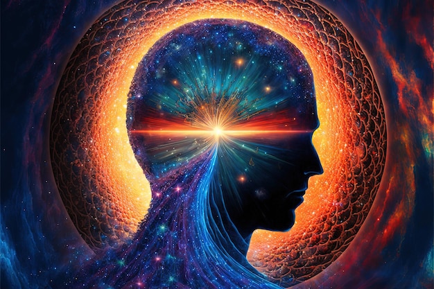 La Fonte della Coscienza energia dell'universo forza vitale prana la mente di Dio e la spiritualità generativa AI