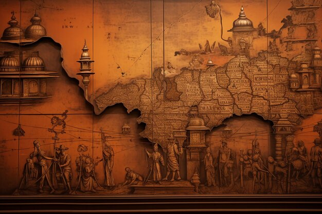 La foto della mappa indiana di The Cartographers Canvas Bharat