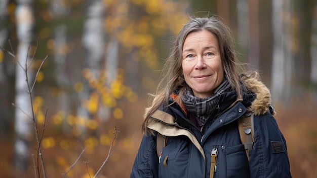 La foto di un ecologista sorridente