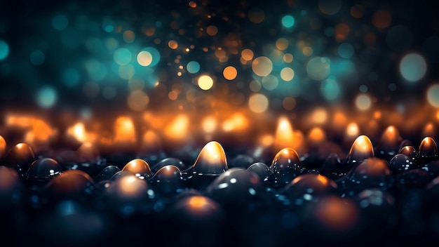 La foto ha sfocato le luci in stile bokeh la sera con una trama astratta scura