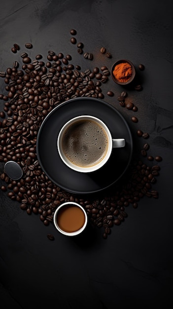 La foto perfetta del caffè dall'alto