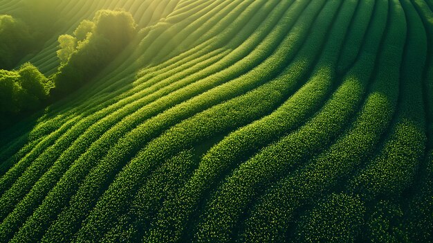 La fotografia aerea del vibrante Paese delle meraviglie dei tulipani rivela dettagli ad alta risoluzione in campi colorati