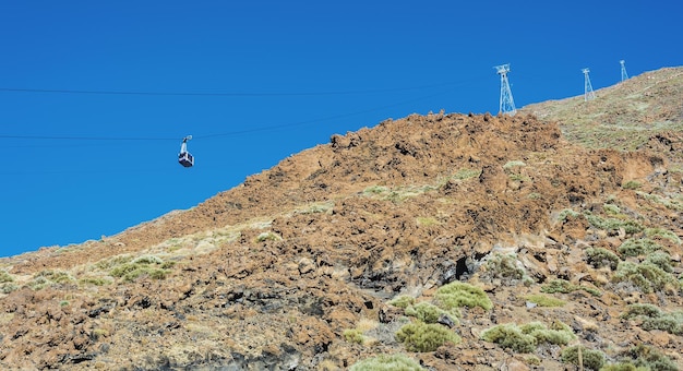 La funivia per la salita e la discesa dei turisti al vulcano Teide a Tenerife