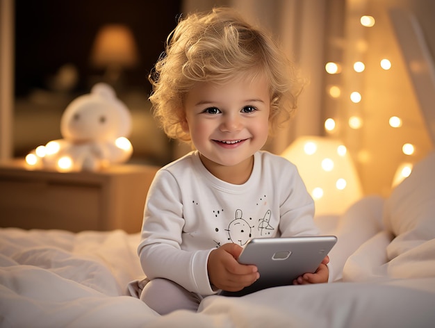 La Gen Alpha utilizza dispositivi digitali nella vita quotidiana, bambini molto piccoli guardano il loro tablet