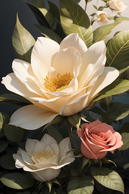 La gentile ragazza con i capelli lunghi è bella come una rosa ed è una carta da parati affascinante