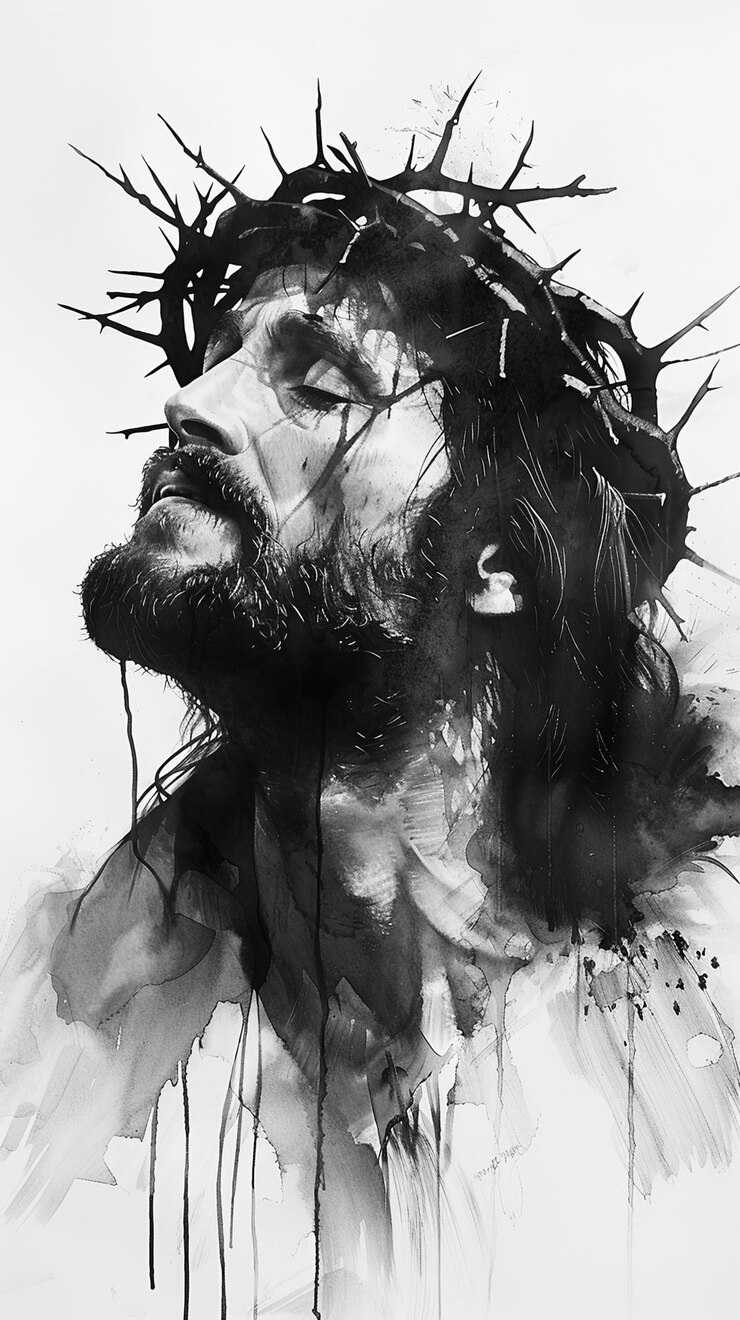 La gloriosa ascensione del bellissimo ritratto di Gesù Cristo salvatore dell'umanità