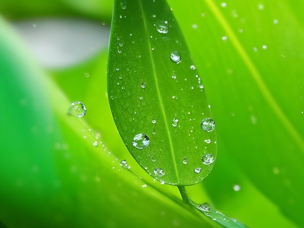 La grande goccia d'acqua riflette l'ambiente Natura fotografia primaverile