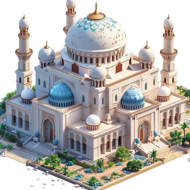 la grande moschea realista 3d render