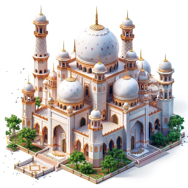 la grande moschea realista 3d render