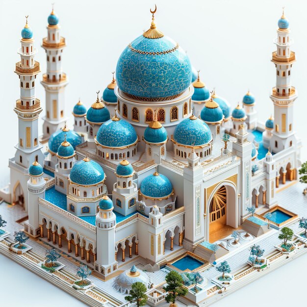 la grande moschea realista 3d render