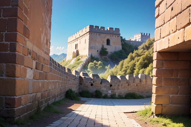 La Grande Muraglia cinese, monumento storico, meraviglie del mondo, attrazioni famose, carta da parati antica, sfondo