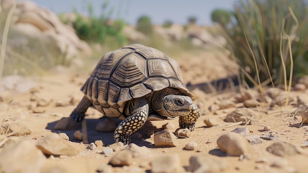 La graziosa tartaruga nell'habitat naturale