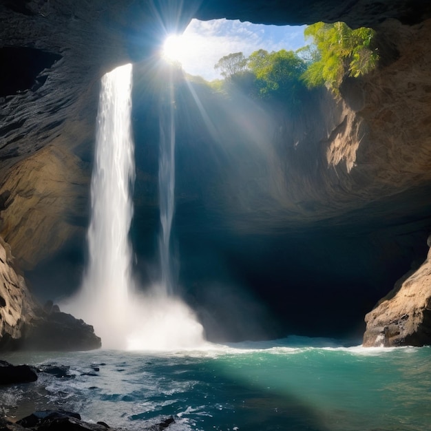 La grotta incantata della cascata