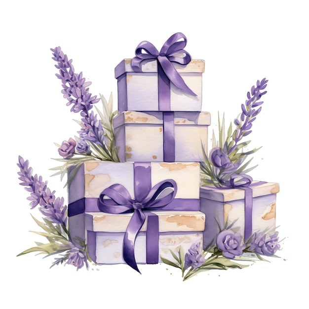 La lavanda presenta l'illustrazione dell'acquerello lavanda clipart