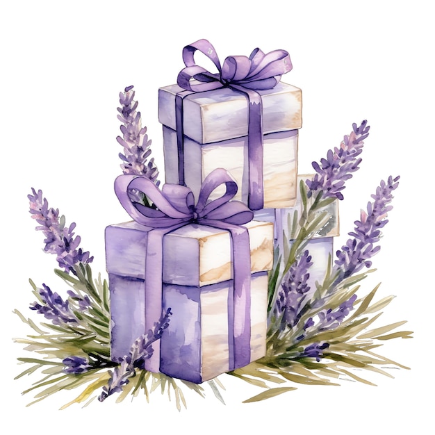 La lavanda presenta l'illustrazione dell'acquerello lavanda clipart