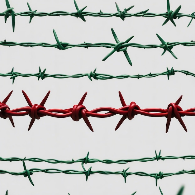 La libertà del filo spinato rosso e verde rompe le barriere