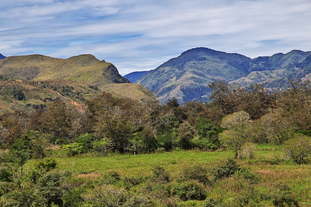 La localizzazione nella valle di Wamena, Papua, Indonesia