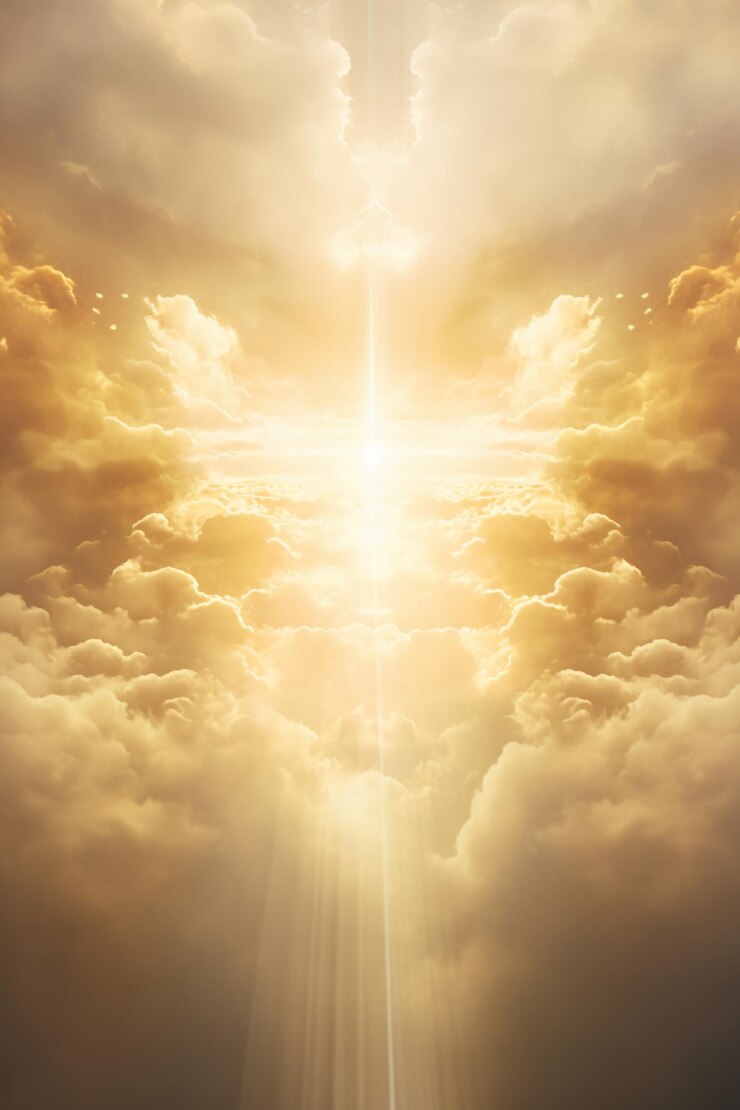 La luce dorata e abbagliante del cielo