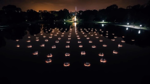 La luce nell'acqua viene dal lago