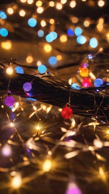 La luce notturna bokeh di luci decorano il Natale e il Capodanno