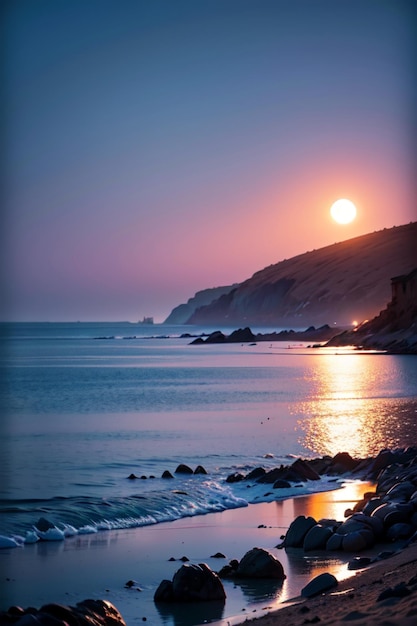 La luna è all'orizzonte