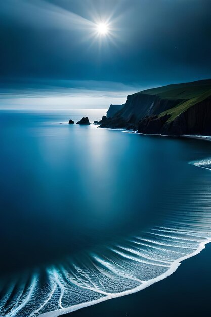 La luna splende sul mare