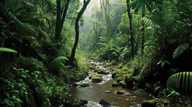 La lussureggiante vegetazione della foresta pluviale africana