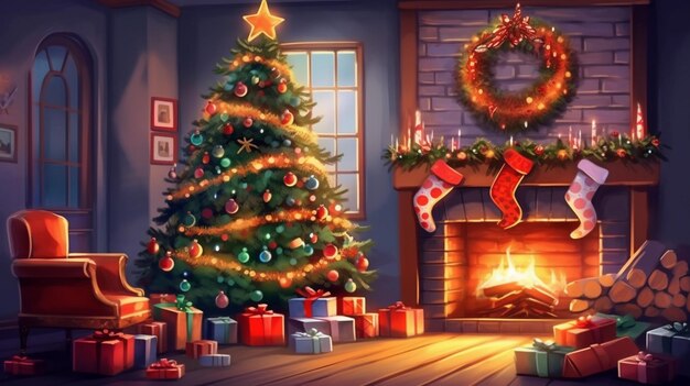 La magia di Yuletide Abbracciare la vigilia di Natale con l'albero decorato
