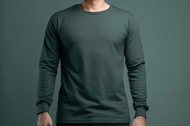 La maglia a maniche lunghe verde è made in italy.