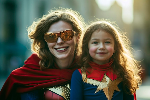 La mamma vestita da supereroe ispira la figlia generata da Ai