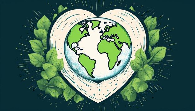 La mano culla la Terra a forma di cuore con la scritta "Vegan for the Planet" in grassetto e moderno