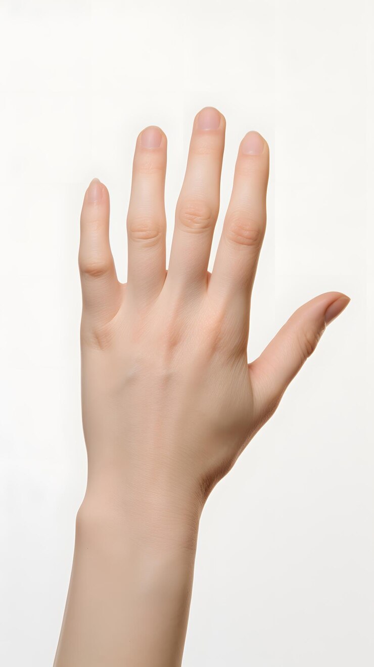 La mano di una donna con la manicure perfetta e la pelle segno di lusso e stile ottimo per il concetto di marchi di moda e bellezza