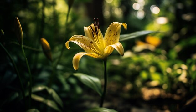 La margherita rosa vibrante fiorisce nel prato estivo generato dall'intelligenza artificiale