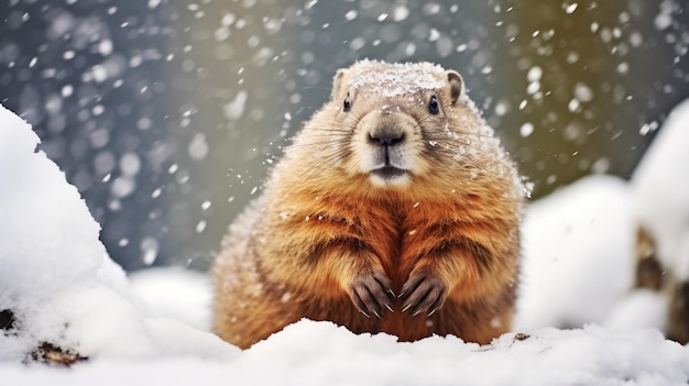 La marmotta nella neve